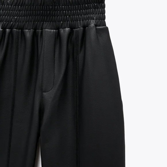 ZARA NEW COATED PANTS BLACK size M - Picture 8 of 8